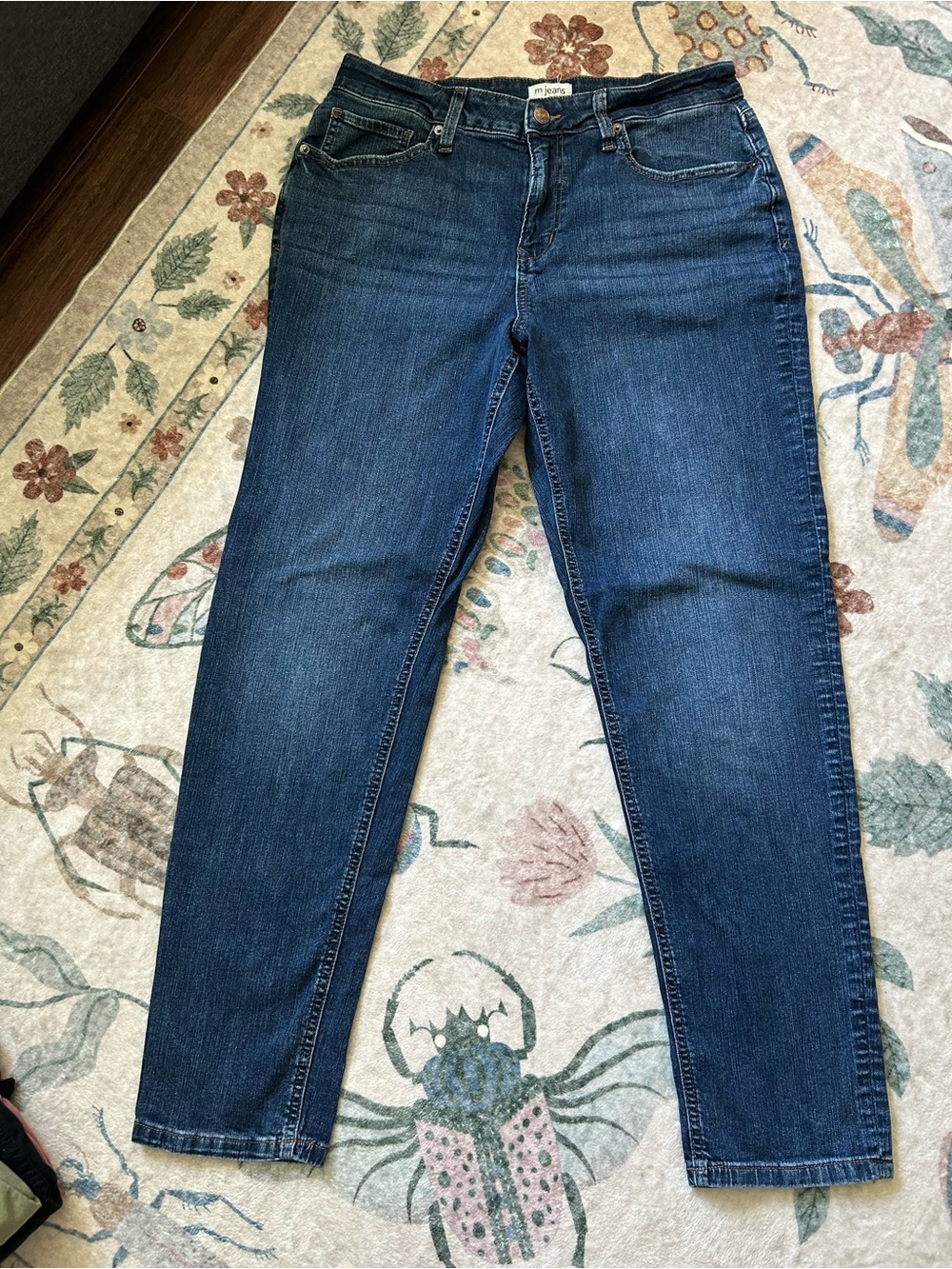 m jeans by maurices Regular High Rise 90s Taper Dark Blue Denim Jeans